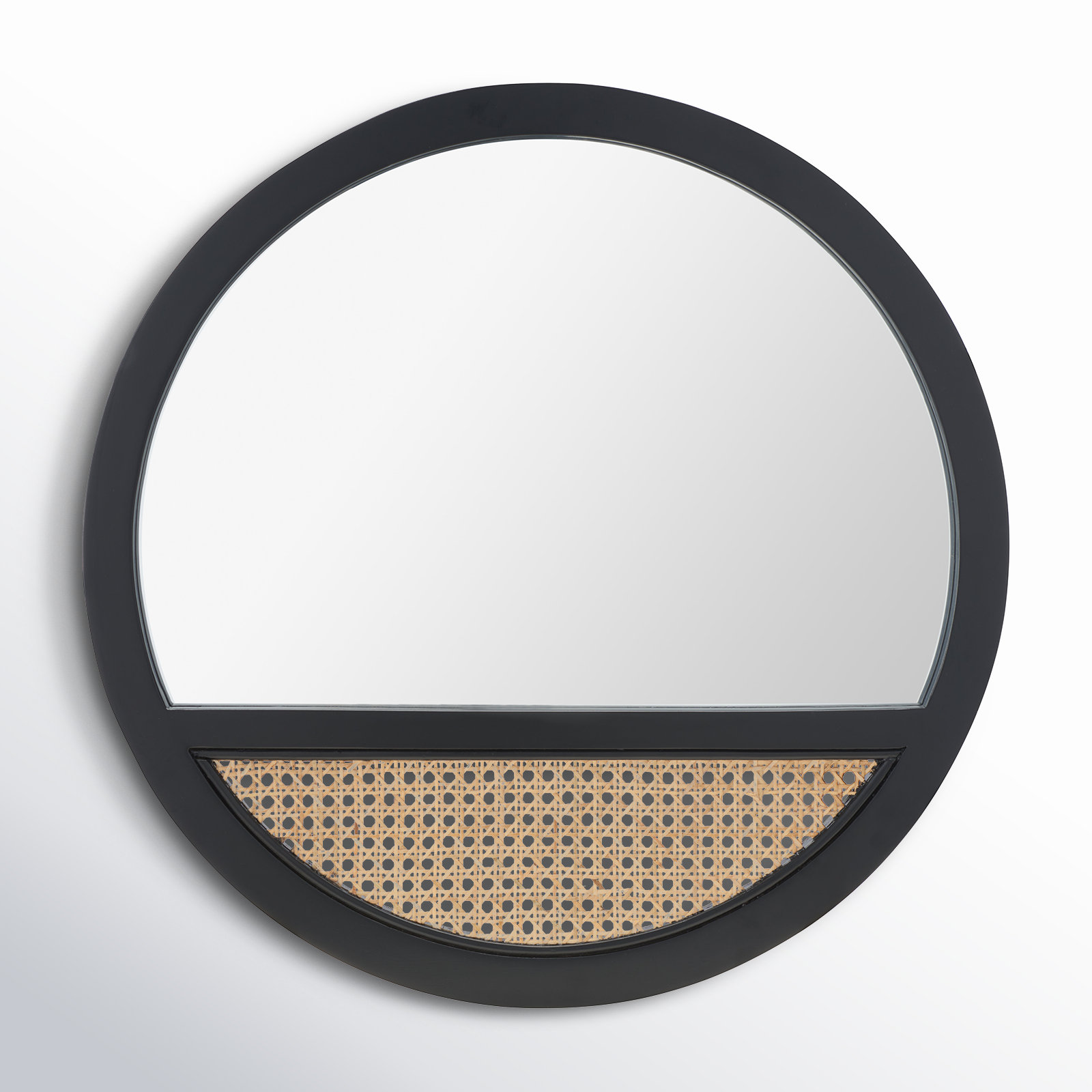 Ernesto Flat Wall Mirror, 23.50" x 23.50", Black