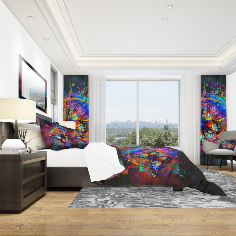 Ensemble de housse de couette moderne et contemporaine, Housse de couette très grand + 2 taies décoratives