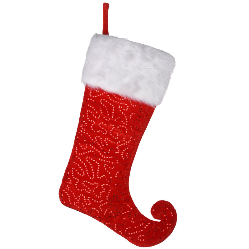 Chaussette de Noël style bouffon The Holiday Aisle®, Rouge