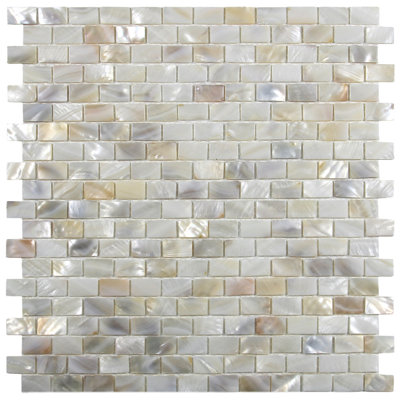 CNK carreau de nacre de brique crème nacre naturelle mosaïque de brique de perle pour dosseret de cuisine et décoration murale