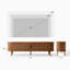  Meuble télé 84 po avec porte tambour en chêne massif et tablettes réglables pour le salon-1770446356