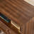 Mid Century Modern Fluted Nightstand with USB Charging & 4 Wood Legs, Walnut