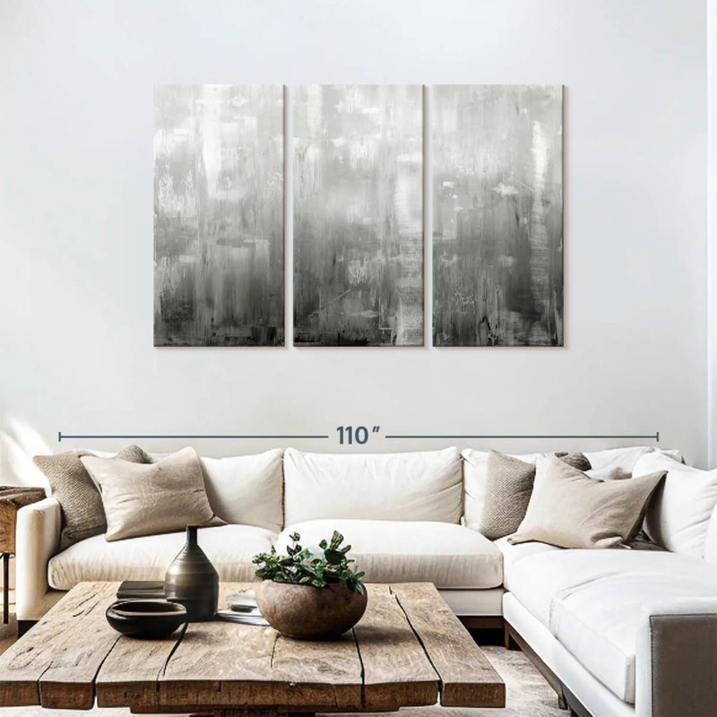 Avery Textural In Grey, 48" H x 74" W