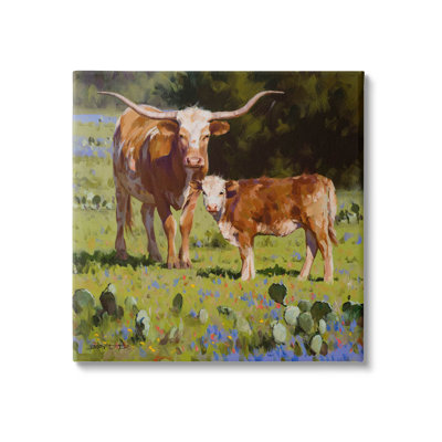 «Baby Calf Longhorn Clever Scene», art mural par Jimmy Dyer