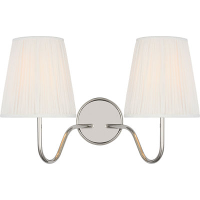 Lyndsie 11" Double Sconce with Silk Pleated Shades