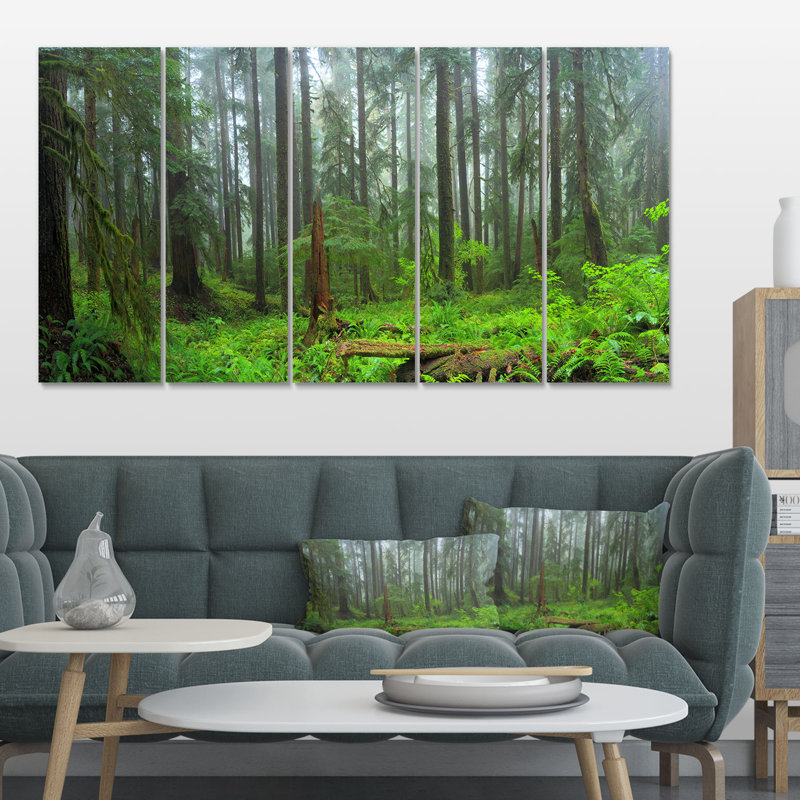 Ensemble 5 pièces d’art mural sur toile tendue hoh 18 rain forest