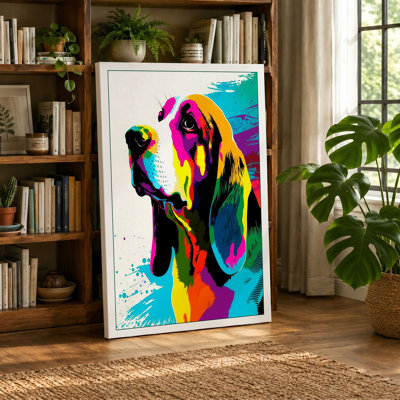 Vibrant Basset Hound Modern - Print