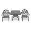 Ensemble de 3 pièces de mobilier de patio en aluminium coulé avec coussins de couleur aléatoire