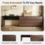 Bureau d'ordinateur en L 97,6 po avec commode extensible avec tiroirs de rangement-37882644