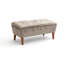 Banc moderne avec repose-pieds rectangulaire avec pieds en bois massif, repose-pieds à profil bas multifonctionnel et banc d'entrée pour le salon et la chambre à coucher-285438869