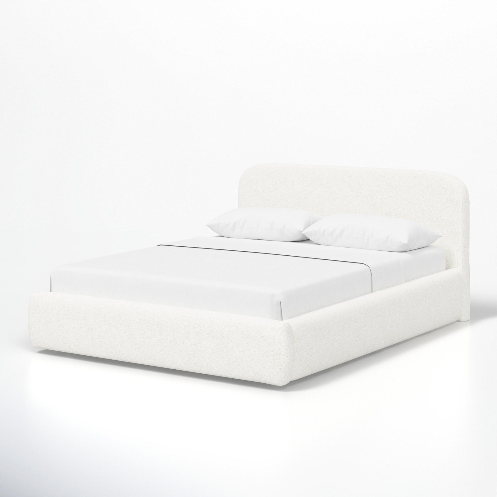 Cleophus Low Platform Bed, California King, White