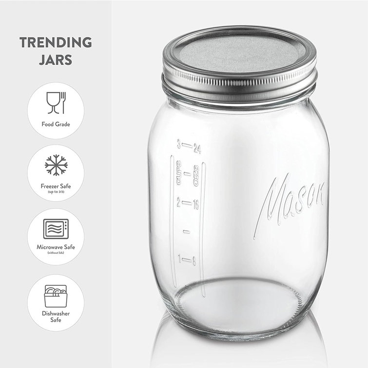 Paksh Novelty Mason Jars - Food Storage Container - 6-Pack - Airtight  Container for Pickling, Canning, Candles, Home Decor, Overnight Oats, Fruit