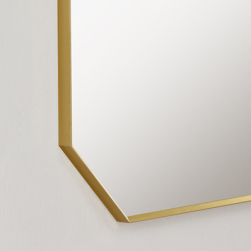 Miroir mural de salle de bain Kellett, 29,5 po x 48 po, Or brossé