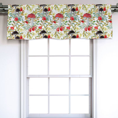 Sateen Floral Ruffled Window Valance