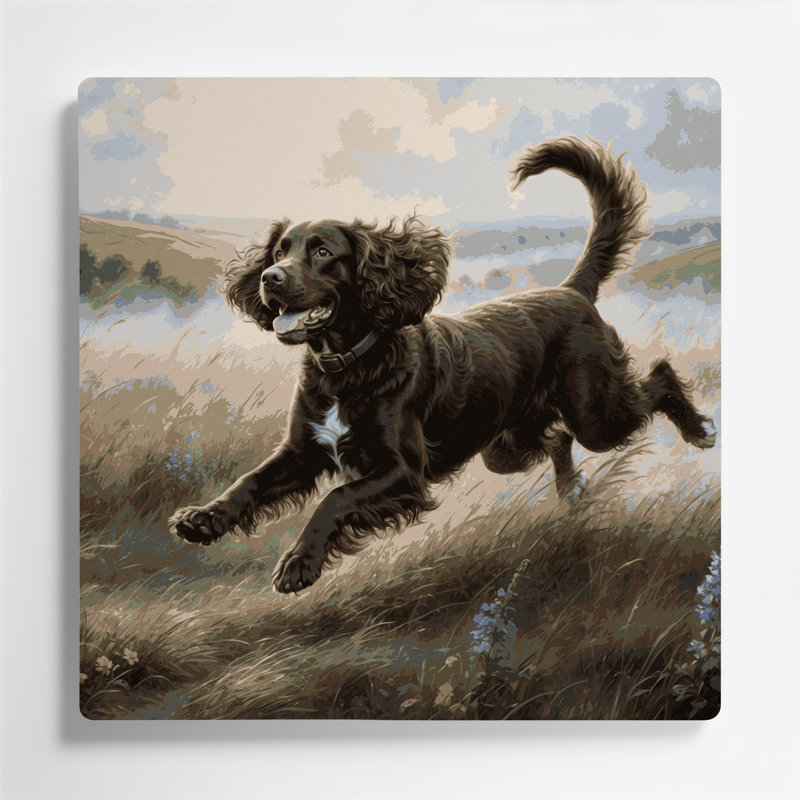 «Dogs Irish Water Spaniel», art mural en métal brun, H 8 po x l 8 po