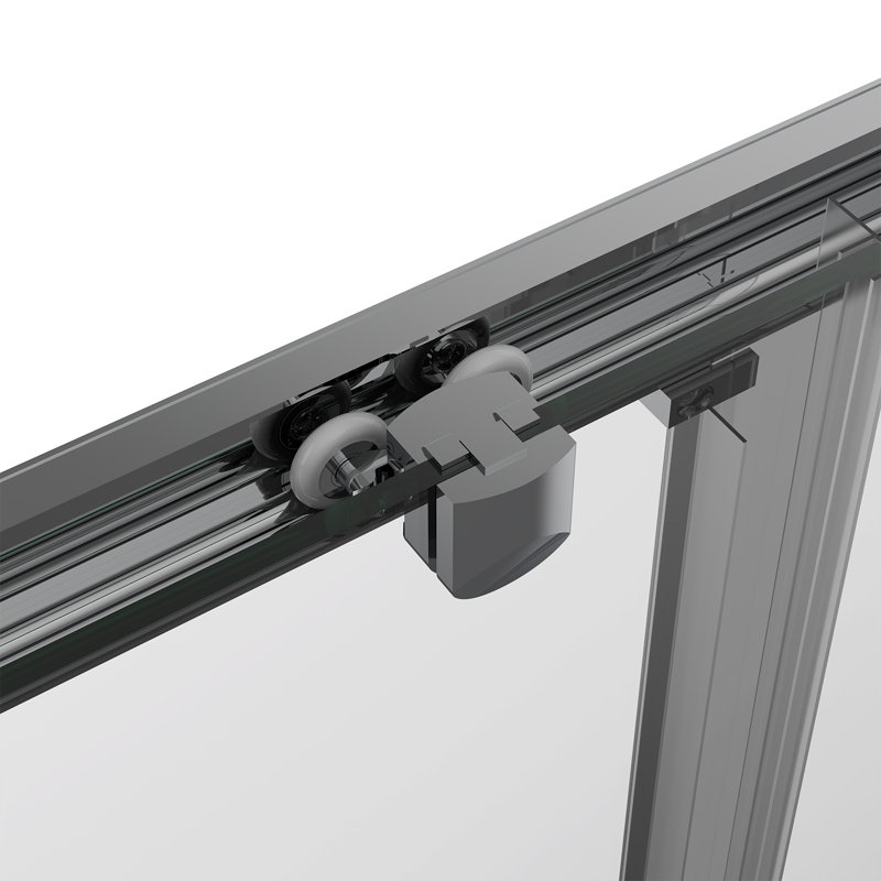 Tiffanie 152.5cm W x 1900mm H Double Sliding Framed Shower Door with Clear Glass, Chrome