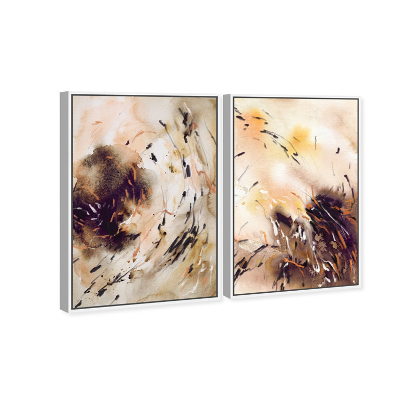 Floating Autumn Set Set by Oliver Gal, 50"H x 34"W, White Floater Frame