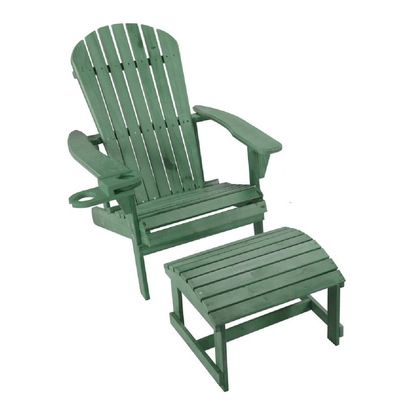 Artiana Pine Outdoor Adirondack Chair, Sea Green