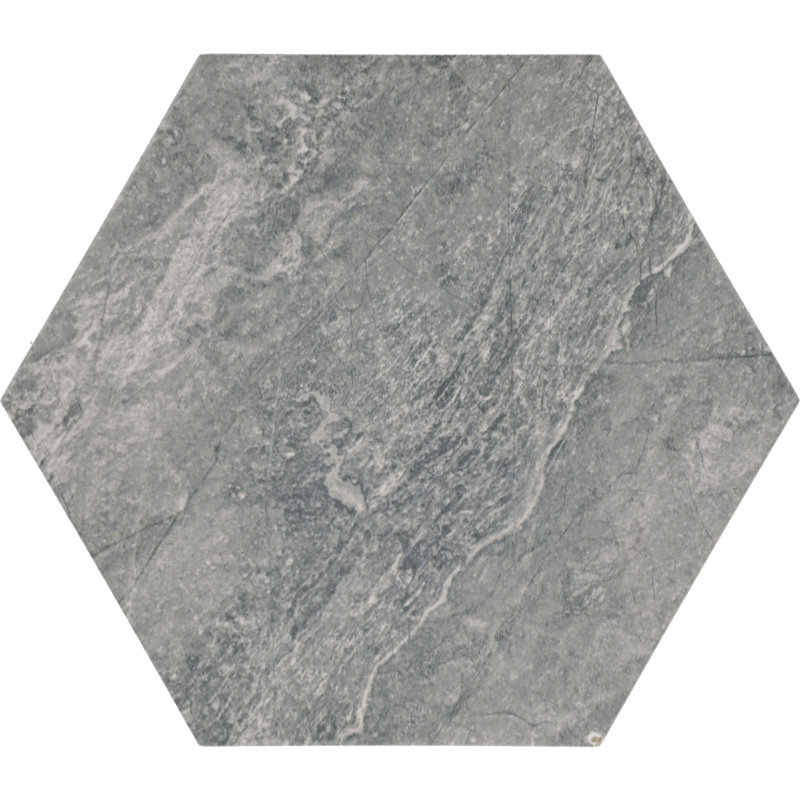 Daltile Perpetuo 8" X 9" Hexagon Matte Porcelain Floor Tile (25 PCS Per Carton) (9.27 SQFT Per Carton), Eternal Gray