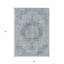 5' X 8' Blue Floral Medallion Washable Indoor Outdoor Area Rug