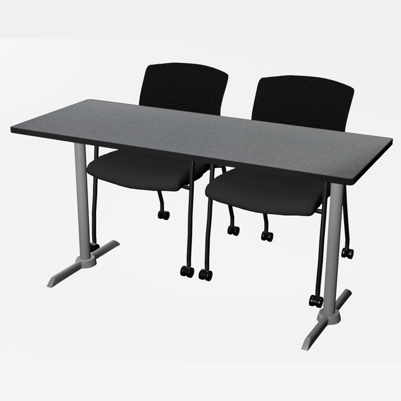 Base et table de formation Cain, H 29 po x L 60 po x l 24 po, Gris lune, Gris entreprise