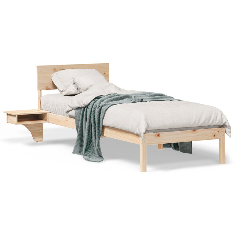 Bed Frame With Bedside Tables With Headboard, Brown, Small Double (4')