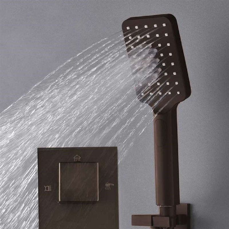 Douche à effet pluie DEL bronze huilé Sierra