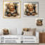 Cozy Teddy Bear chocolat en hiver II - art mural de l'ours en peluche-811526136-811526138
