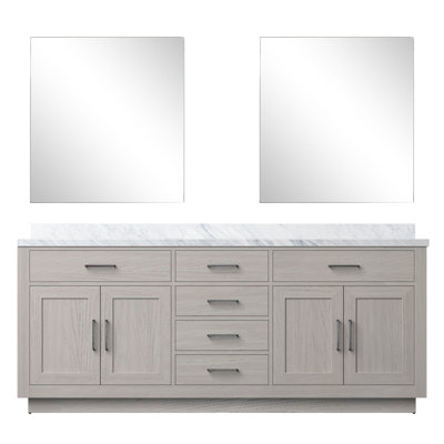 Meuble-lavabo double Shelter et miroirs 28 po