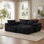 Canapé moderne en nuage en chenille à trois places avec dossier ergonomique en corne et coussins en mousse haute densité