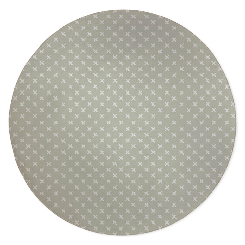 Criss Cross Non-Slip Outdoor Rug, Round 5'