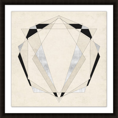 Wendover Art Group Sacred Shapes 5 By Christopher Kennedy - Picture Frame Painting On Paper In Black;gray;beige