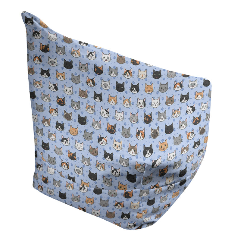 Kitterman Bean Bag Chair & Lounger, 86" H x 2" W x 43" D, Blue, No Fill