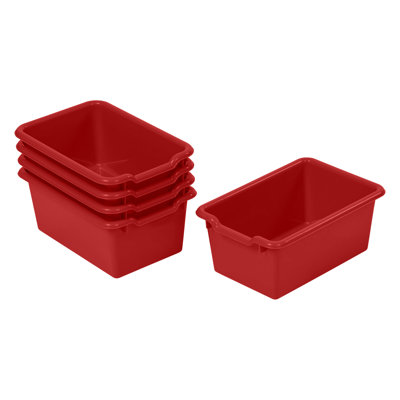 ECR4Kids Scoop Front Storage Bin, Multipurpose Organization, 5-Piece