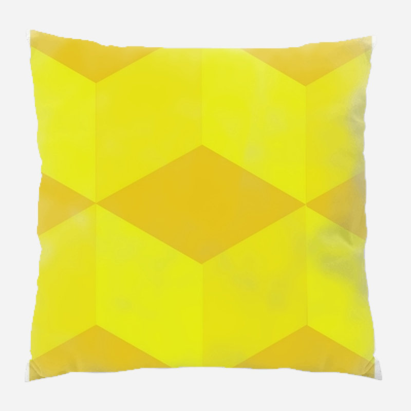 Coussin décoratif Cube, Jaune
