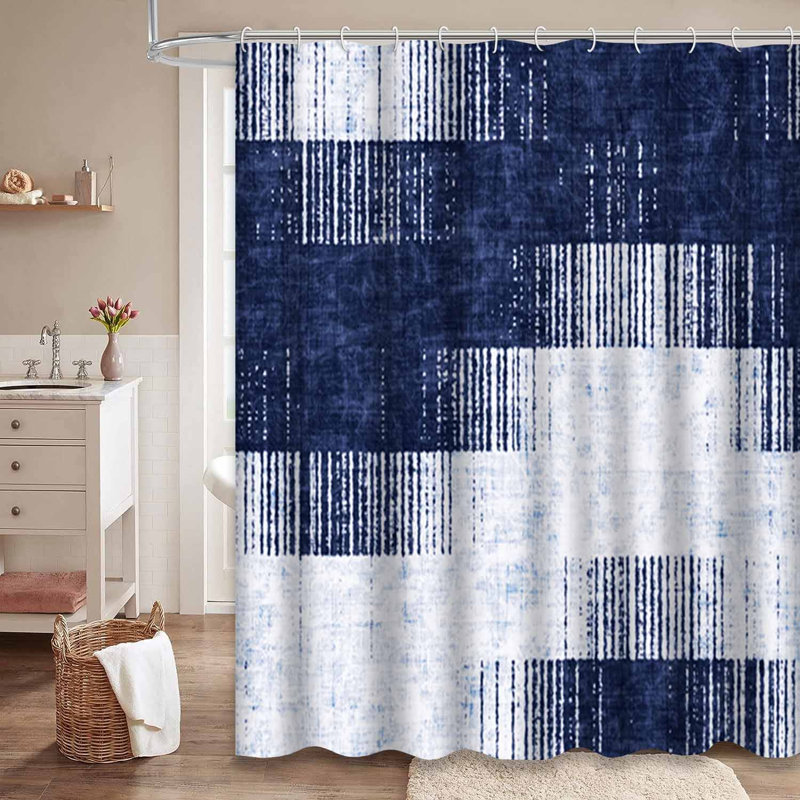 Rideau de douche géométrique Ikat, L 72 po x l 84 po