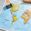 Medium World Wall Map Political 1 Piece Single Picture Frame Wall Art-963903635-963903714