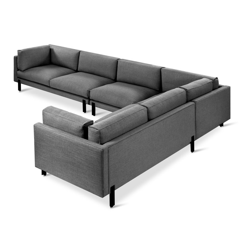 Silverlake XL Sectional, Andorra Pewter Performance Basketweave, Right Hand Facing