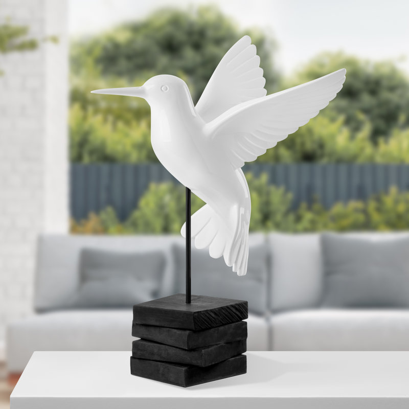 Statue colibri blanc de 21 po Dannisha