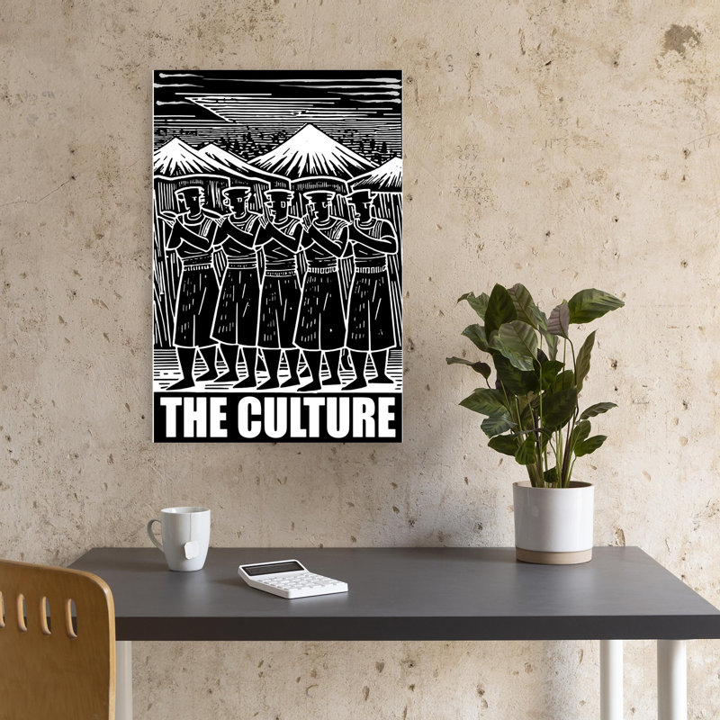 Cultural Dance Ceremony Bold Traditional Abstract Landscape Mountain Wall Art Print 1 Piece Wrapped Canvas Wall Art