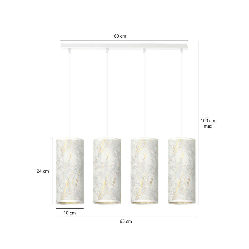 Sutter 4 - Light Kitchen Island Pendant, White