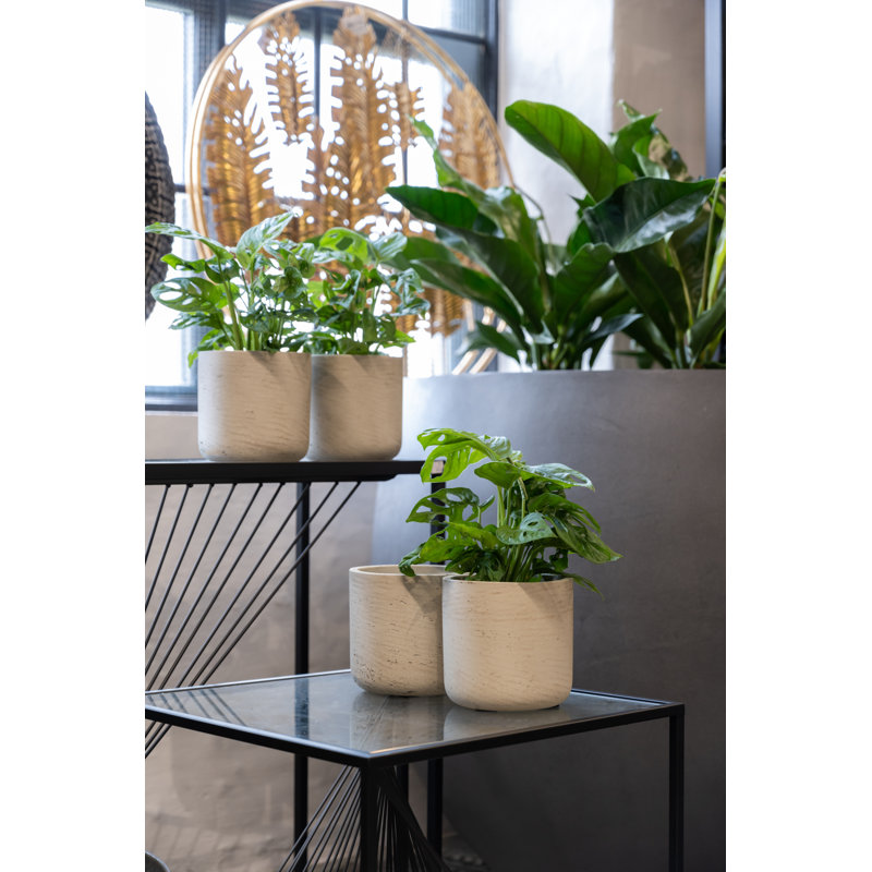 Bohemian Pots Handmade Fiberstone Planter, 7" H x 7" W x 7" D