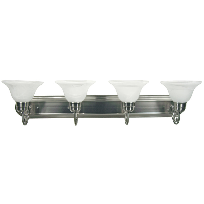 Éclairage pour meuble-lavabo 4 lumières Quast, Nickel satiné