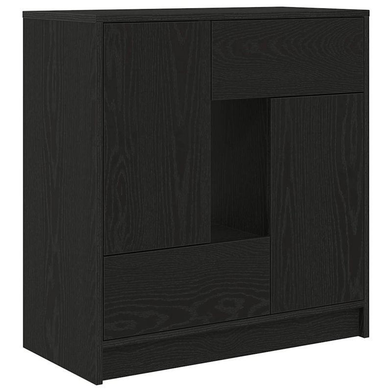 Sideboard With Drawers And Doors 70.5X34x74.5 Cm, Black Oak