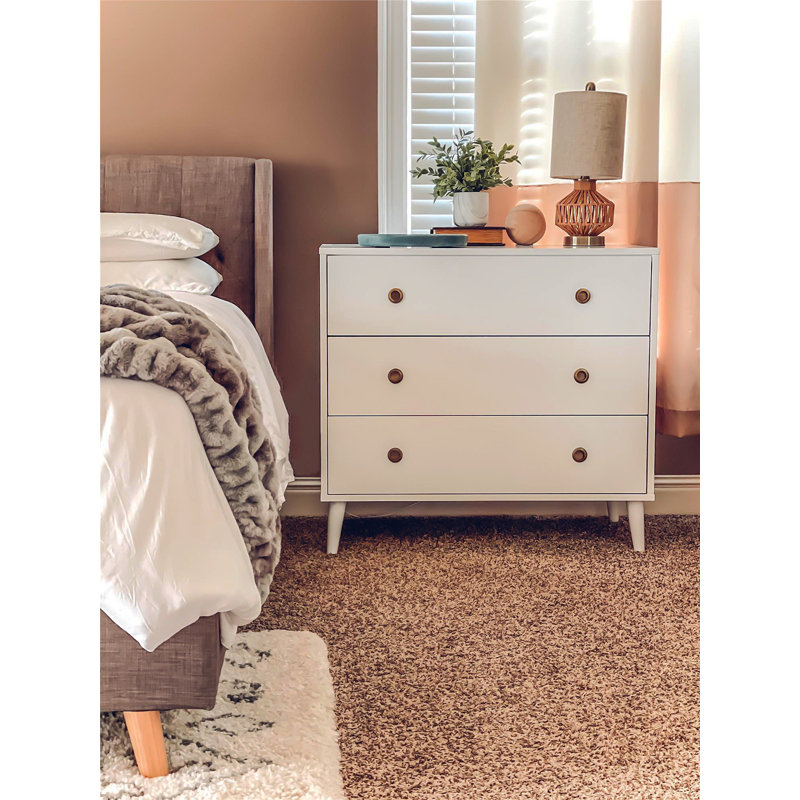 Commode à 3 tiroirs, commode en bois pour la maison