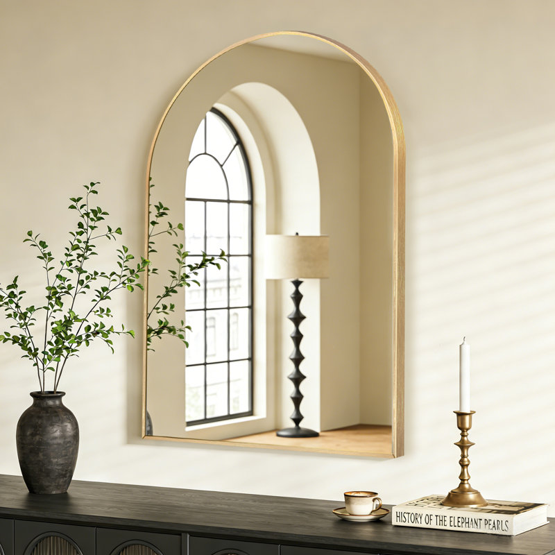 Miroir de salle de bain Juny, Or brossé, 1