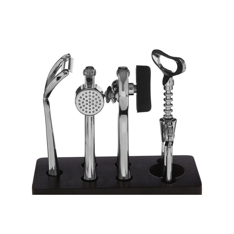Symple Stuff Paragon 5 Utensil Set, Chrome