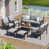 Coffee Frame/Gray Cushion
