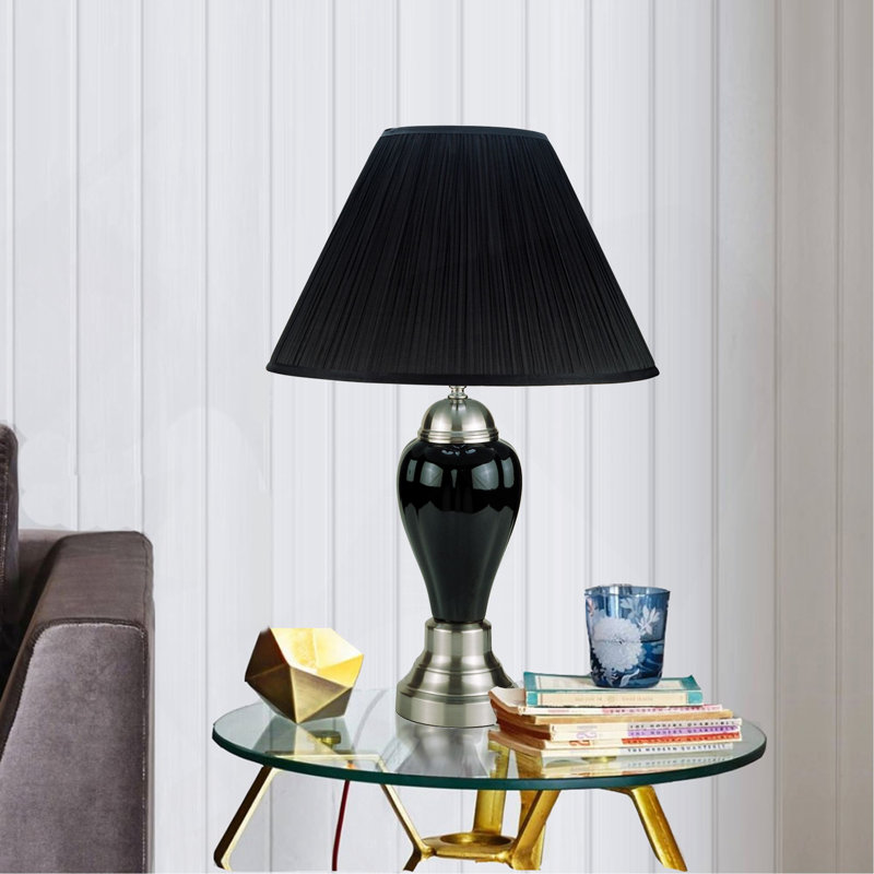Lampe de table 1pc, Or/noir, Noir