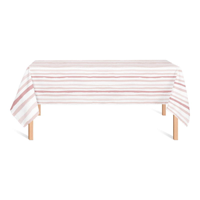 Vertical Strokes Pink 3 Tablecloth, Pink